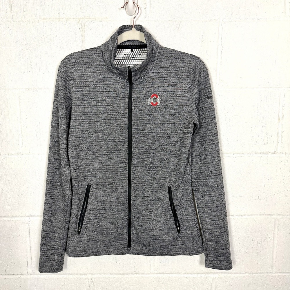 Nike Golf Dri-Fit Women's Full‎ Zip Track Jacket SZ M Ohio State OSU Thumbholes